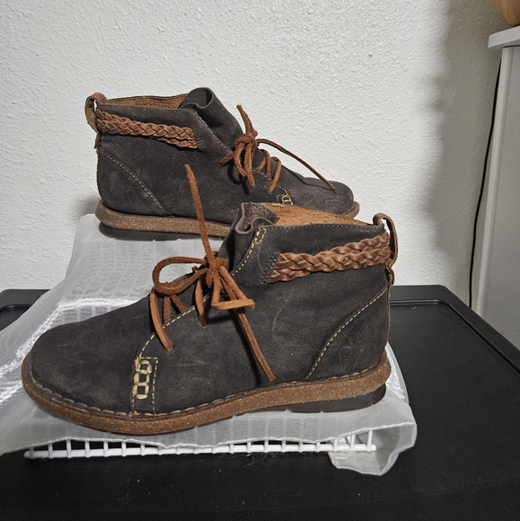 Baltic Born Black and Brown Suede Ankle Boots - Picture 3 of 6